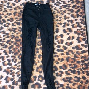 black skinny ripped jeans